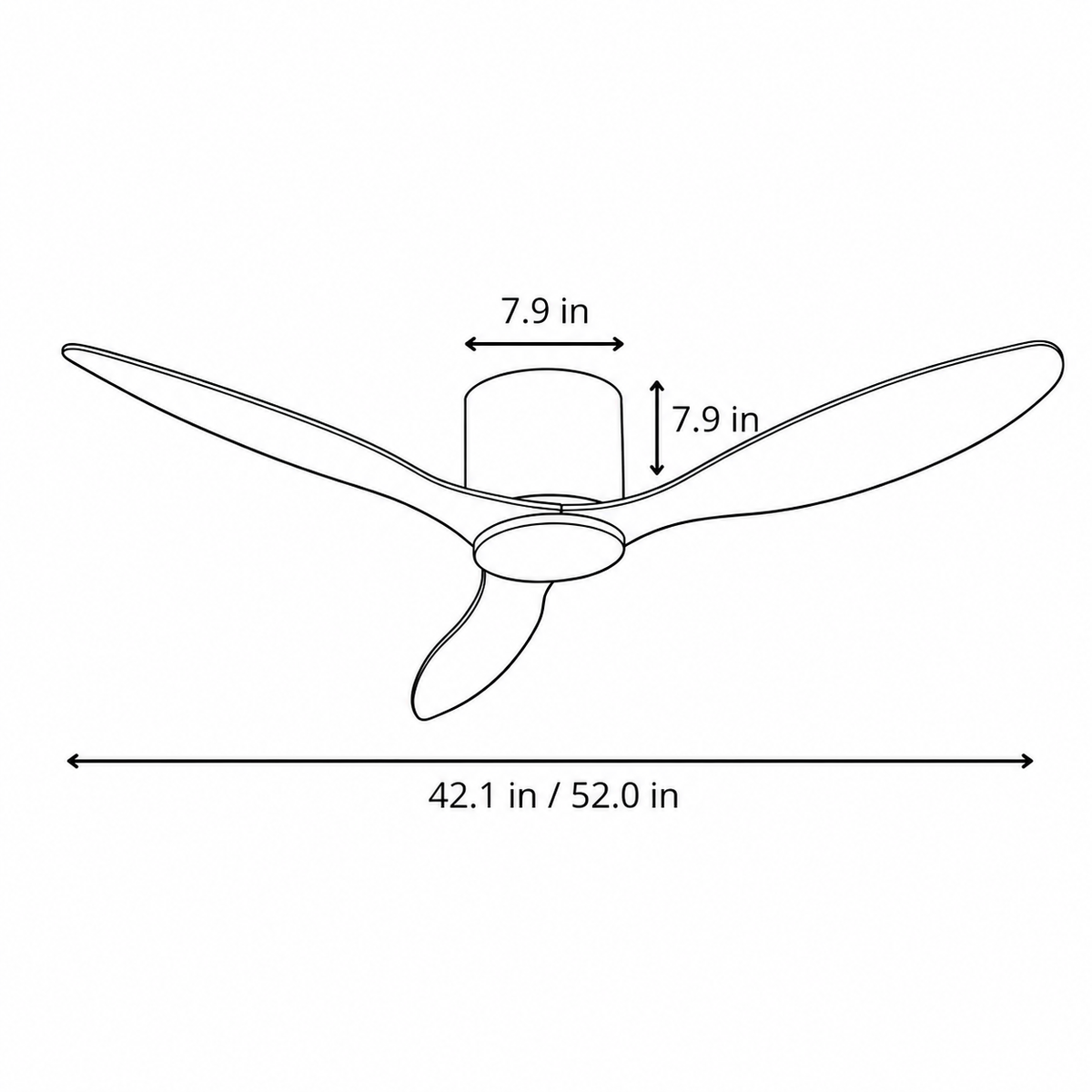 Silent DC Motor Ceiling Fan - White & Light Wood ABS