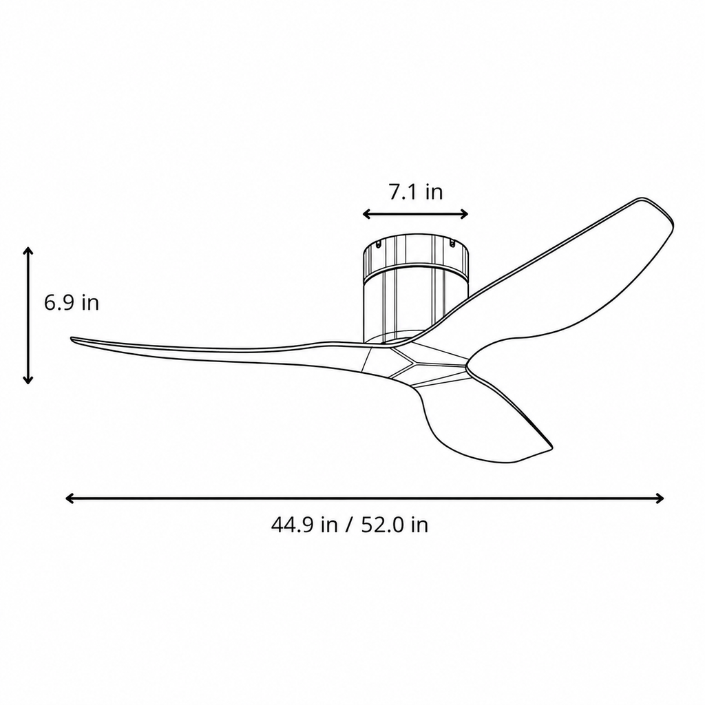 Ultra-Slim Ceiling Fan - Silver & Dark Wood ABS