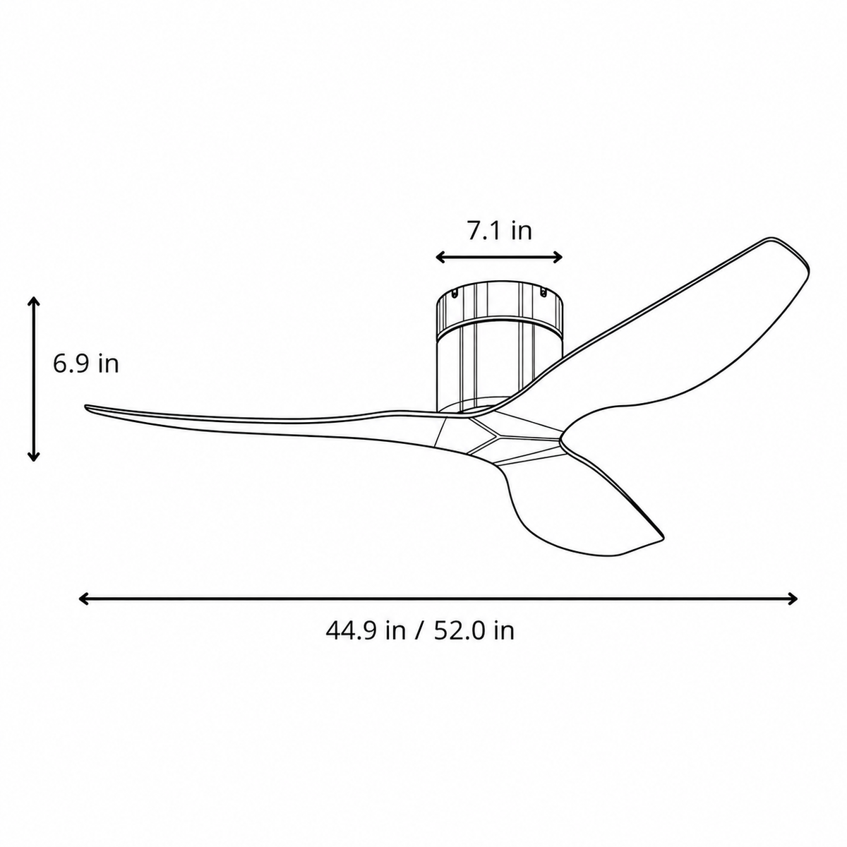 Ultra-Slim Ceiling Fan - White & White ABS