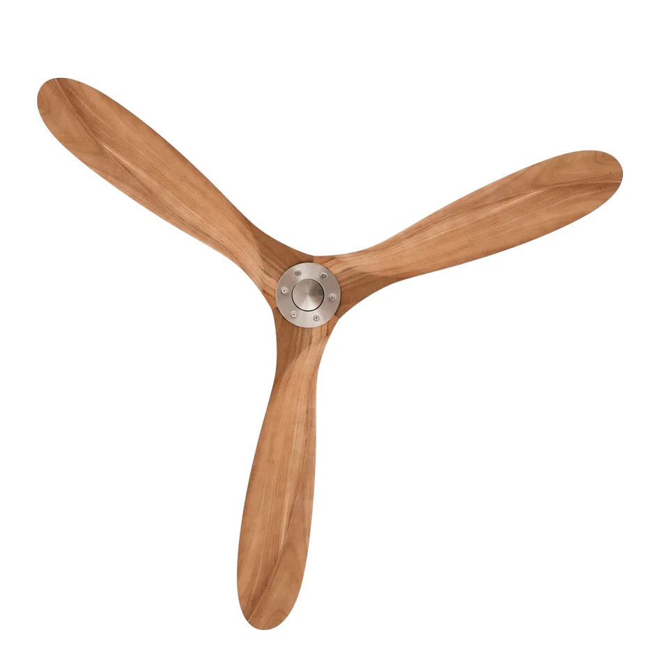 Solid Wood Ceiling Fan – Natural Wood and Silver