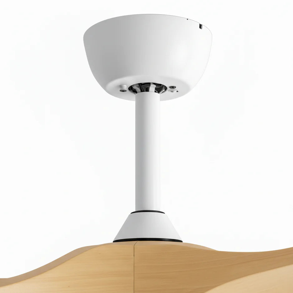 Quiet Vintage Ceiling Fan - White and Light Brown ABS
