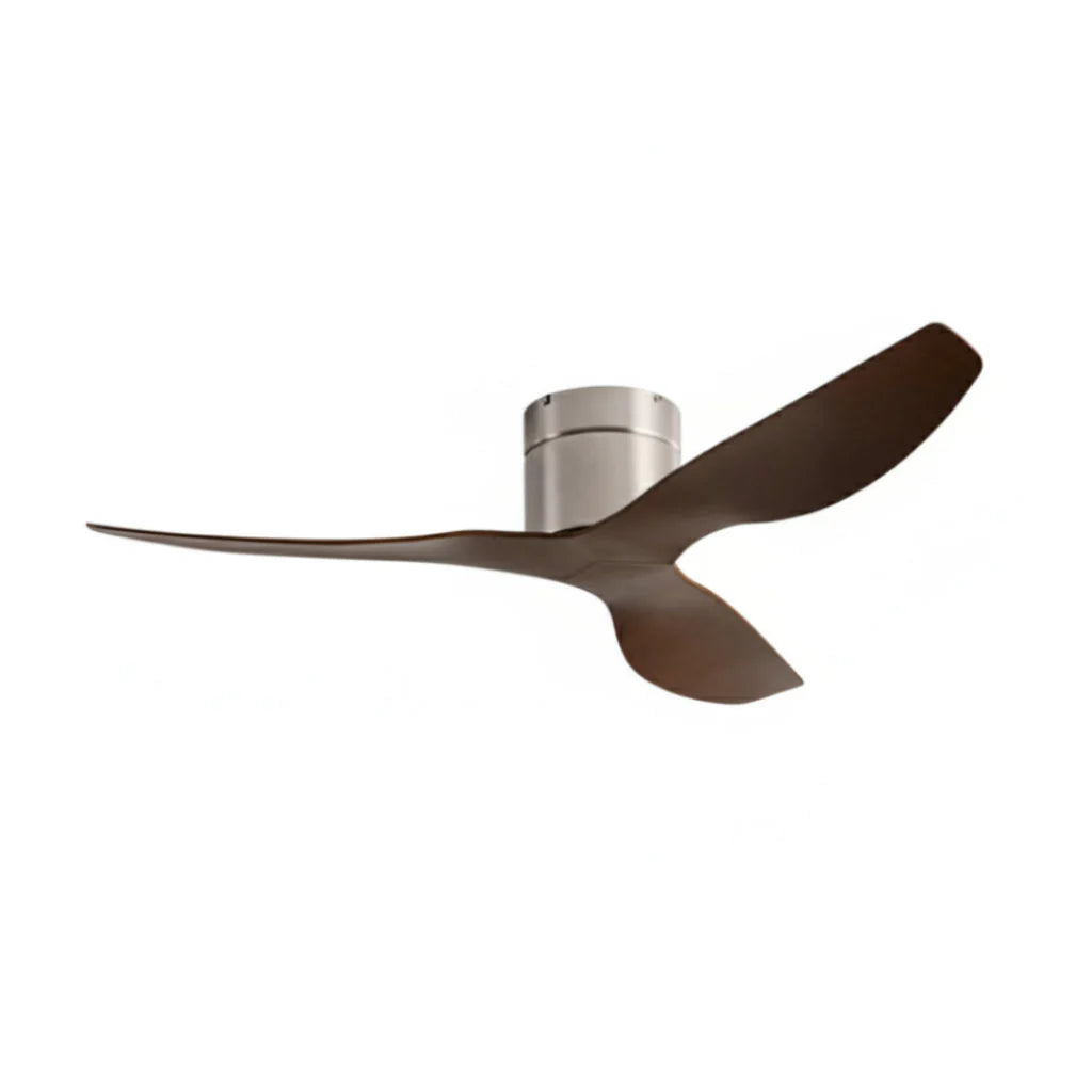 Ultra-Slim Ceiling Fan - Silver & Dark Wood ABS