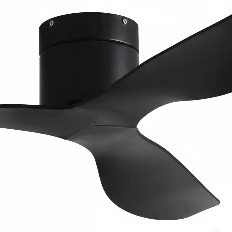 Ultra-flat Ceiling Fan - Black & Black ABS