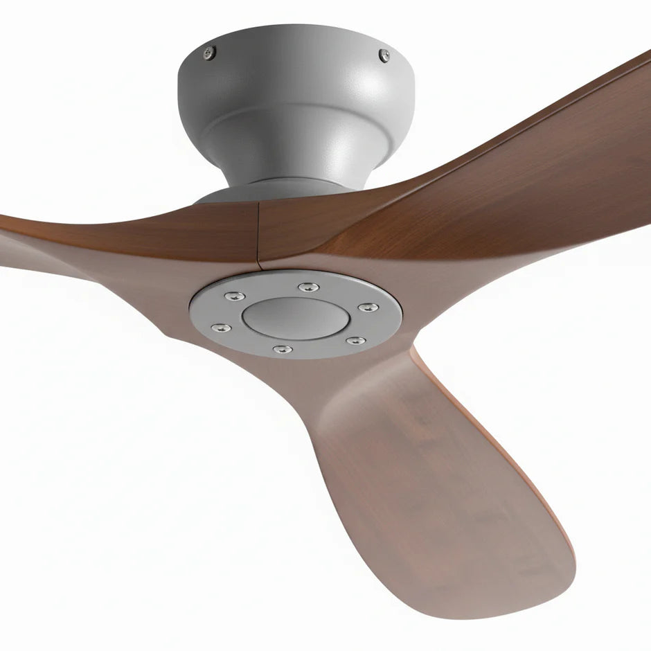 Solid Wood Ceiling Fan – Dark Wood and Gray