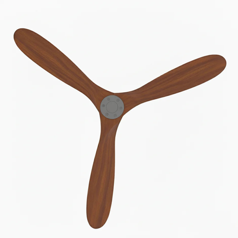 Solid Wood Ceiling Fan – Dark Wood and Gray