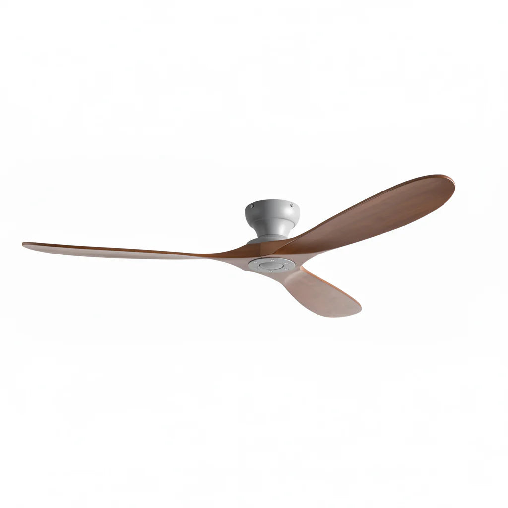 Solid Wood Ceiling Fan – Dark Wood and Gray