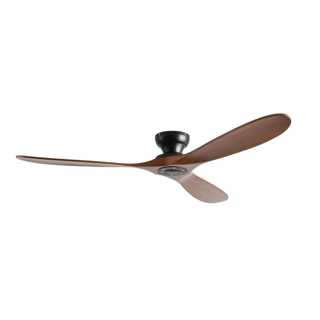 Solid Wood Ceiling Fan – Dark Wood and Black