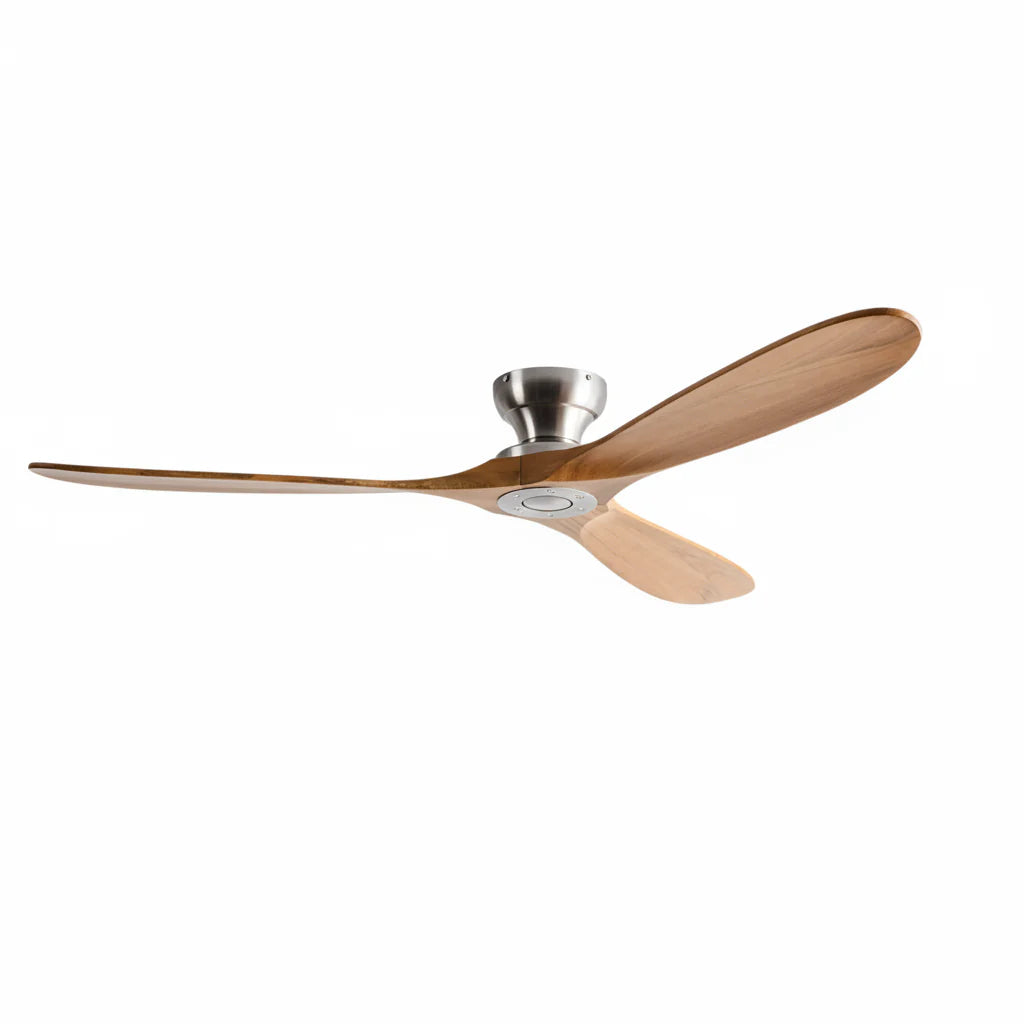 Solid Wood Ceiling Fan – Natural Wood and Silver