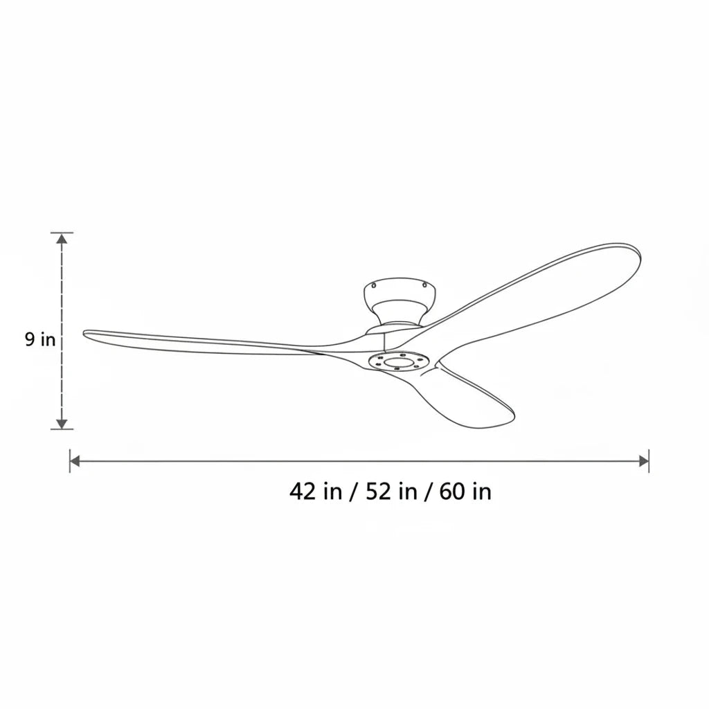 Solid Wood Ceiling Fan – Natural Wood and White