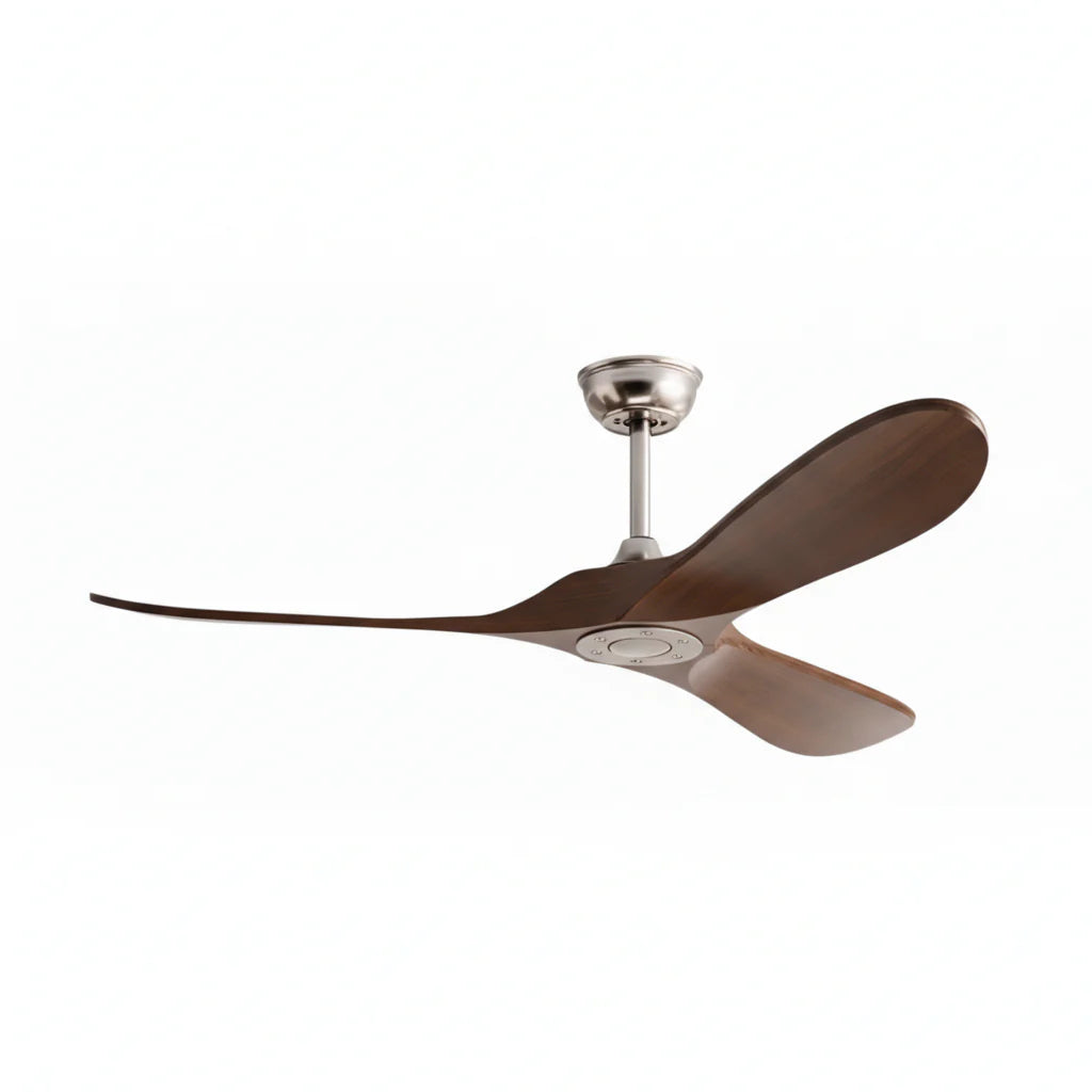 Silent Vintage Ceiling Fan - Silver and Dark Brown ABS