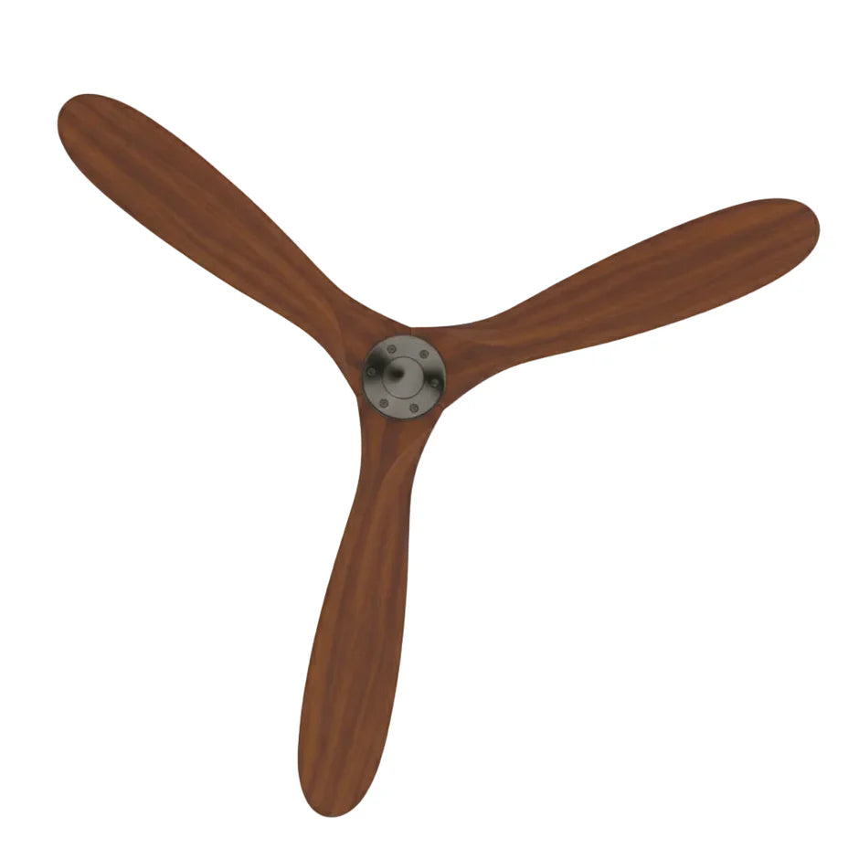 Silent Vintage Ceiling Fan - Silver and Dark Brown ABS