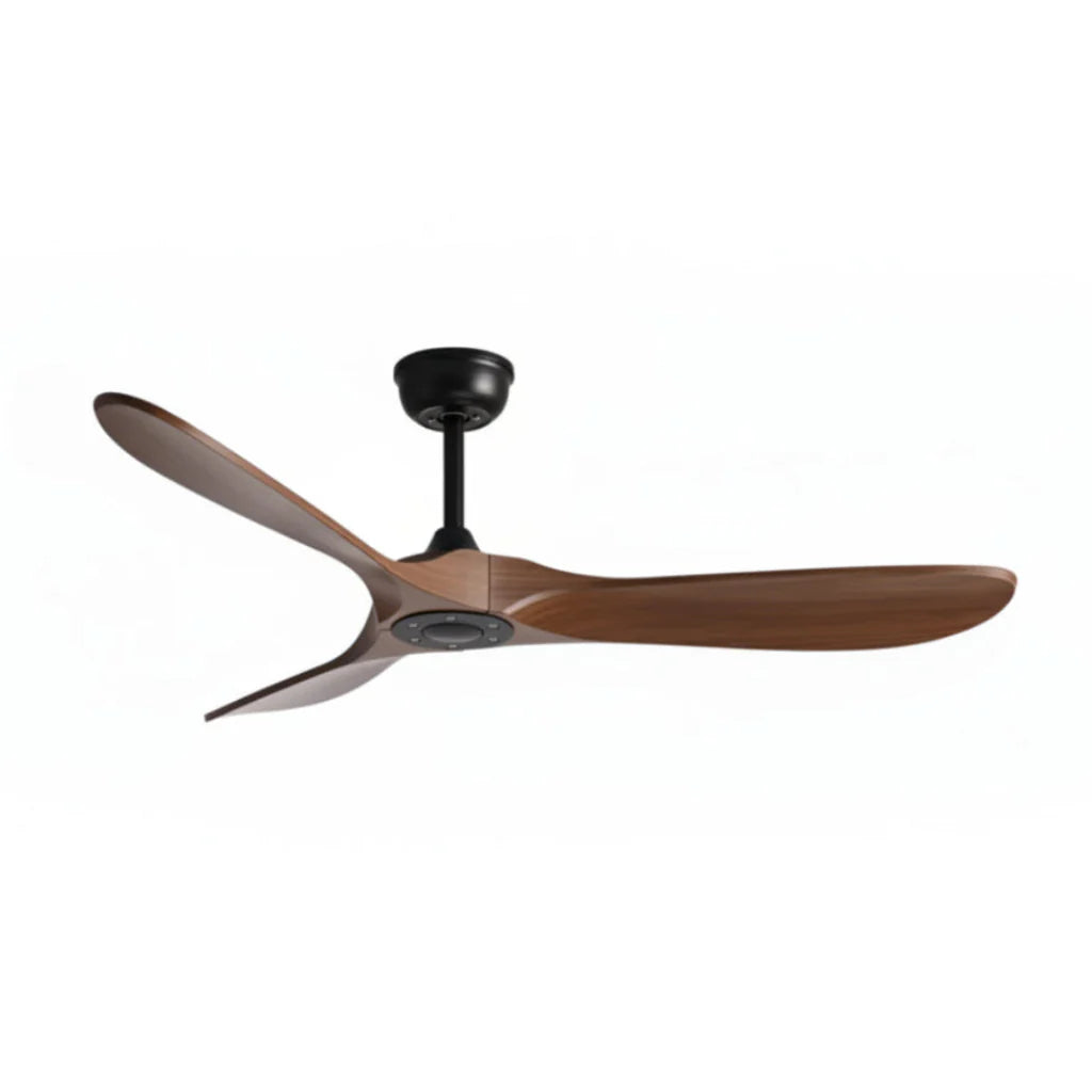 Quiet Vintage Ceiling Fan - Black and Dark Brown ABS