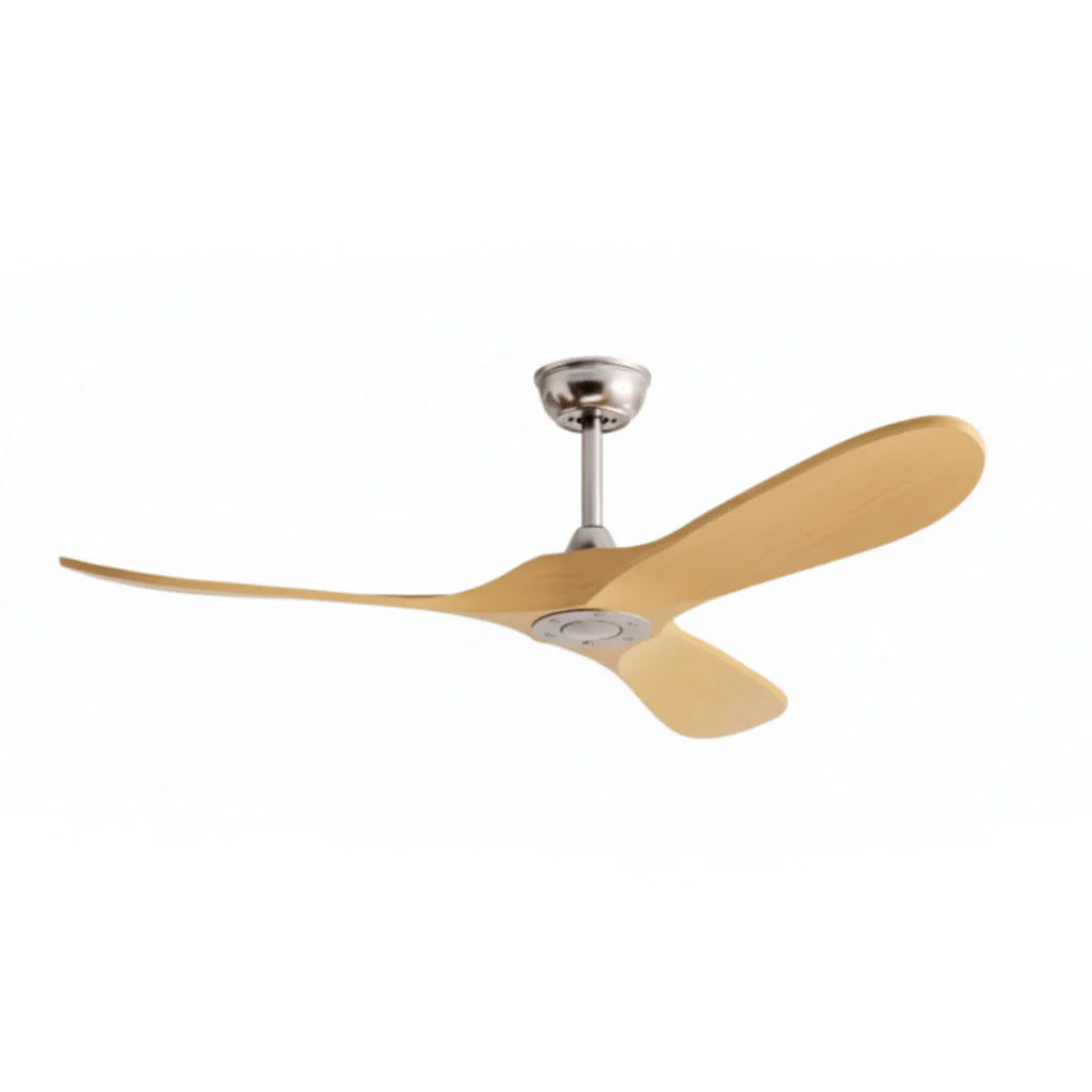Vintage Silent Ceiling Fan - Silver and Light Brown ABS