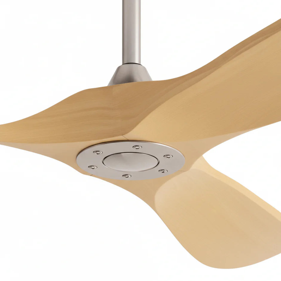 Vintage Silent Ceiling Fan - Silver and Light Brown ABS