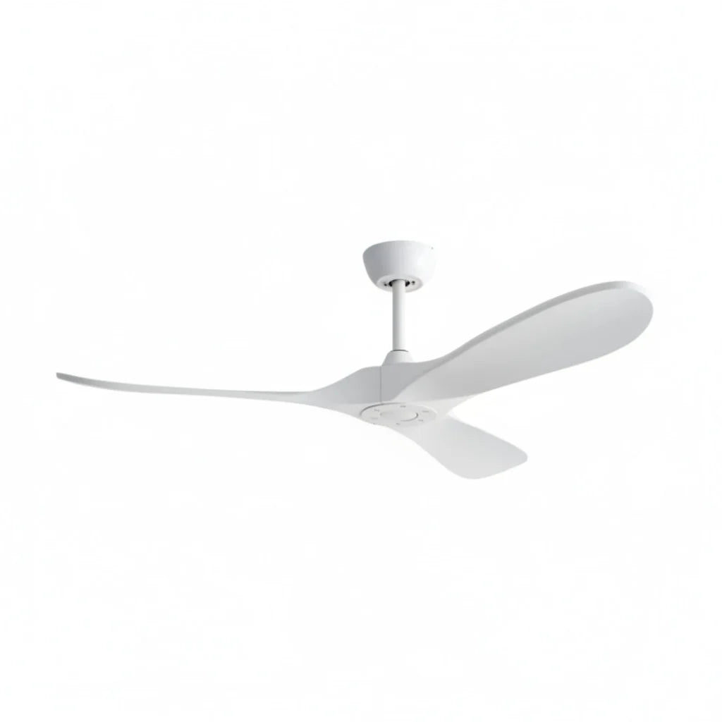 Silent Vintage Ceiling Fan - White and White ABS