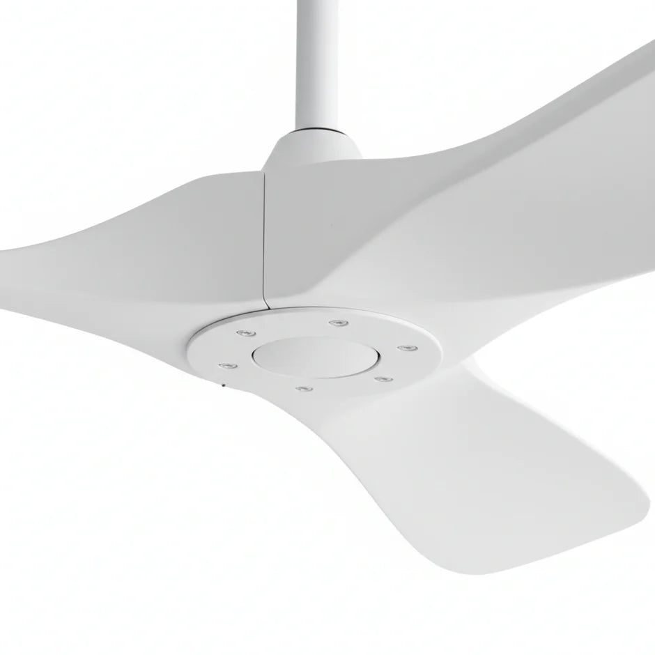 Silent Vintage Ceiling Fan - White and White ABS